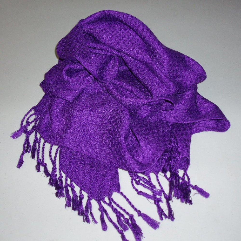 COPY - NWOT Purple Scarf/Wrap With Fringe